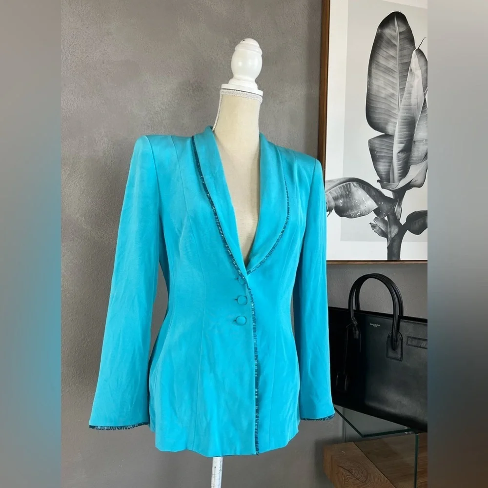 Escada vintage silk embellished blazer size 40